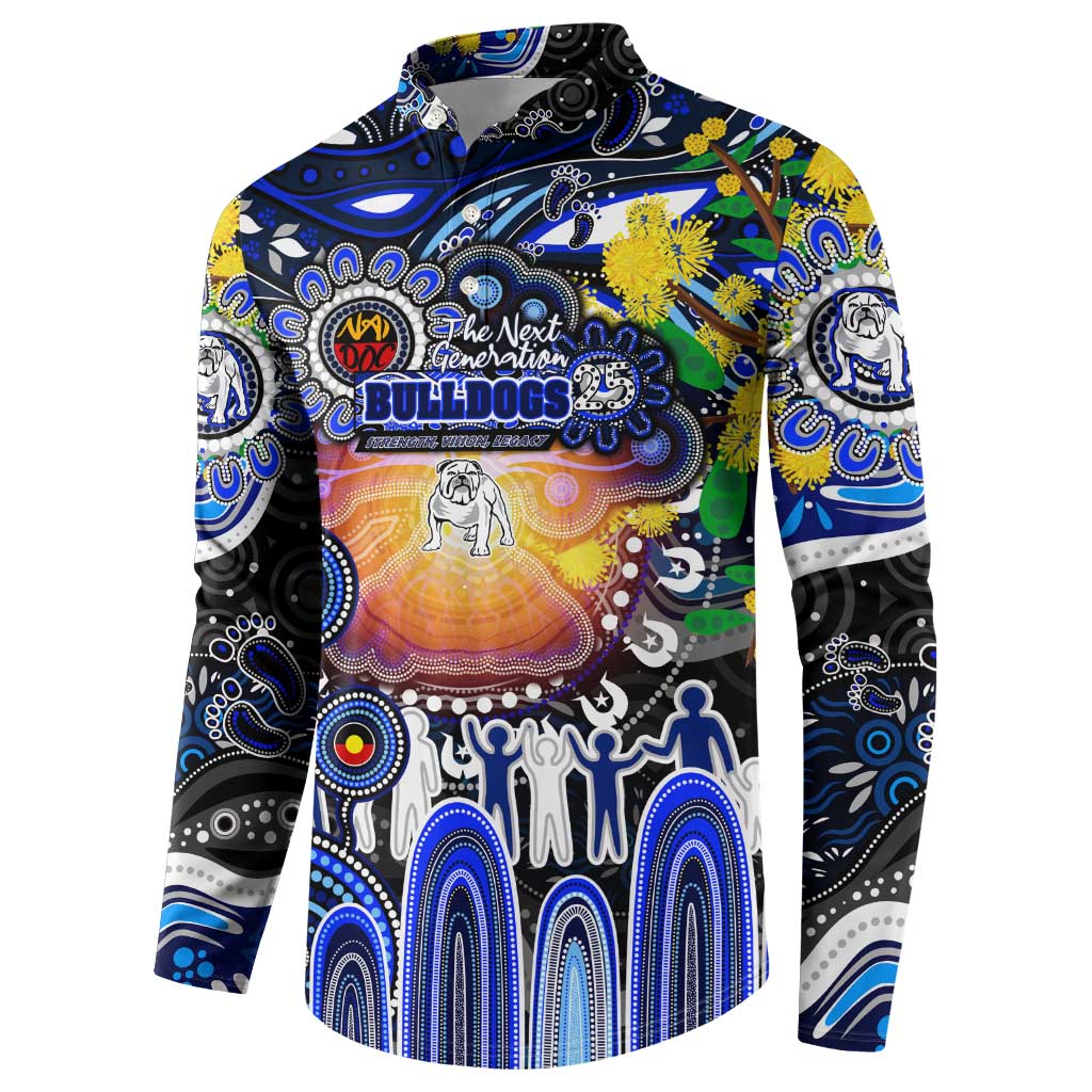 Personalised NAIDOC Week 2025 Bulldogs Rugby Button Sweatshirt Aboriginal Dot Painting