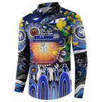 Personalised NAIDOC Week 2025 Bulldogs Rugby Button Sweatshirt Aboriginal Dot Painting