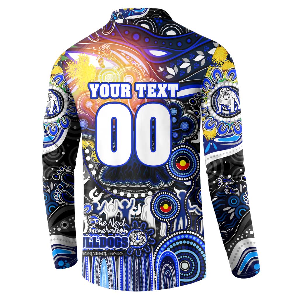 Personalised NAIDOC Week 2025 Bulldogs Rugby Button Sweatshirt Aboriginal Dot Painting