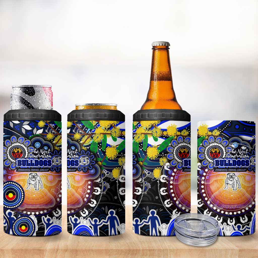 NAIDOC Week 2025 Bulldogs Rugby 4 in 1 Can Cooler Tumbler Aboriginal Dot Painting