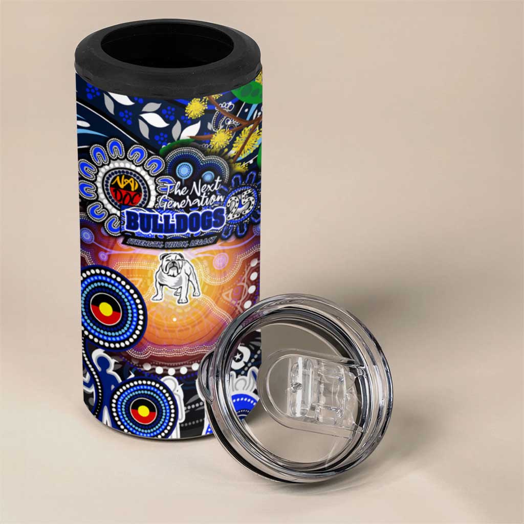 NAIDOC Week 2025 Bulldogs Rugby 4 in 1 Can Cooler Tumbler Aboriginal Dot Painting