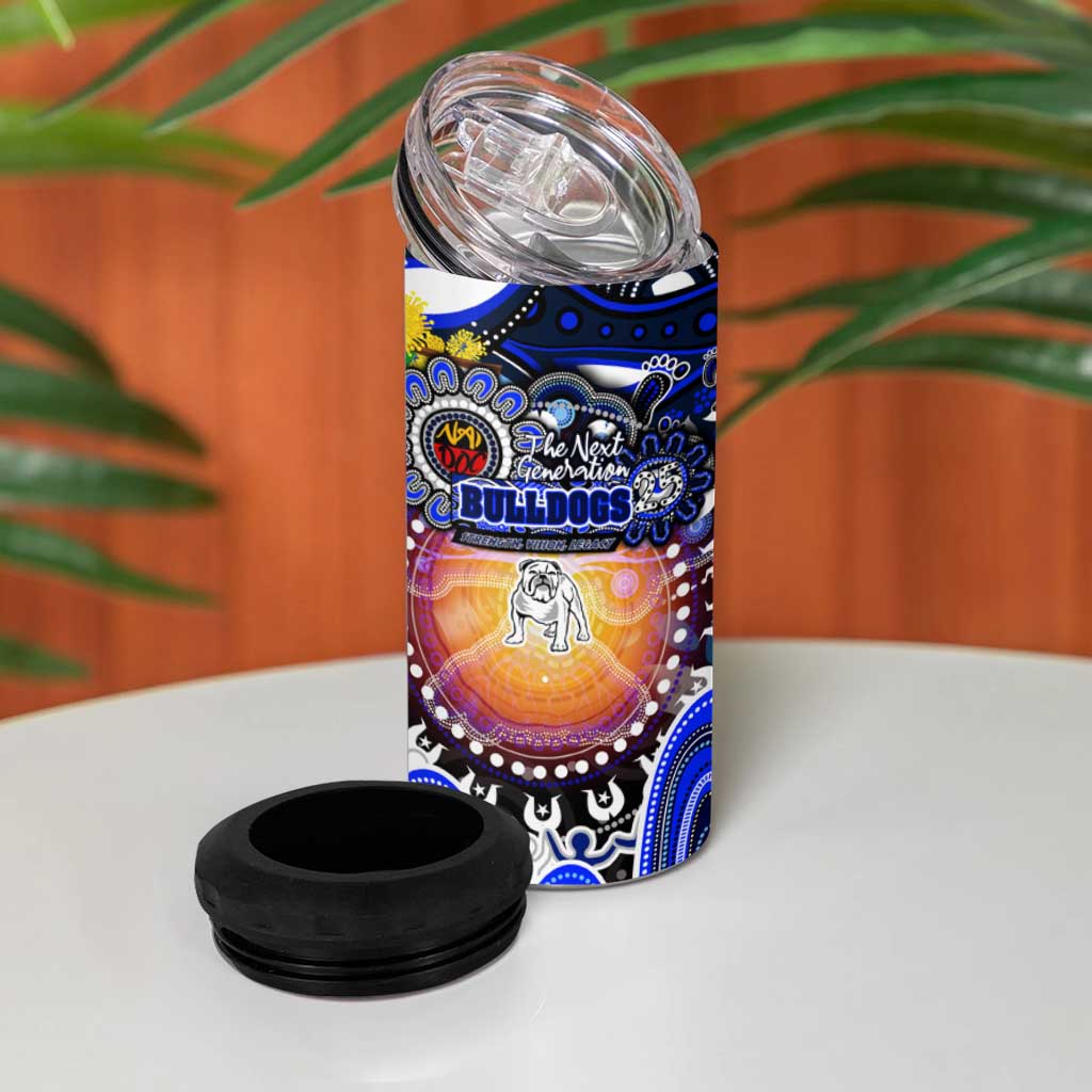 NAIDOC Week 2025 Bulldogs Rugby 4 in 1 Can Cooler Tumbler Aboriginal Dot Painting