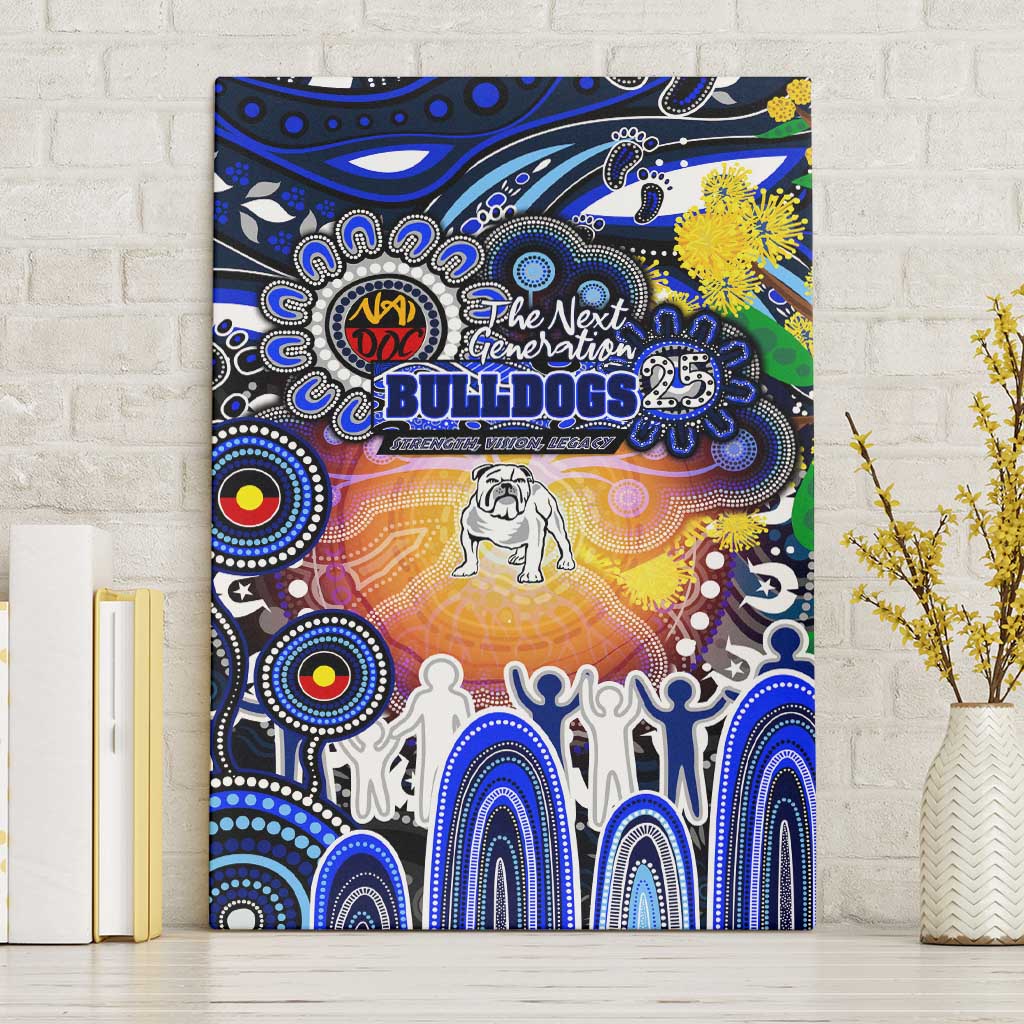 NAIDOC Week 2025 Bulldogs Rugby Canvas Wall Art Aboriginal Dot Painting