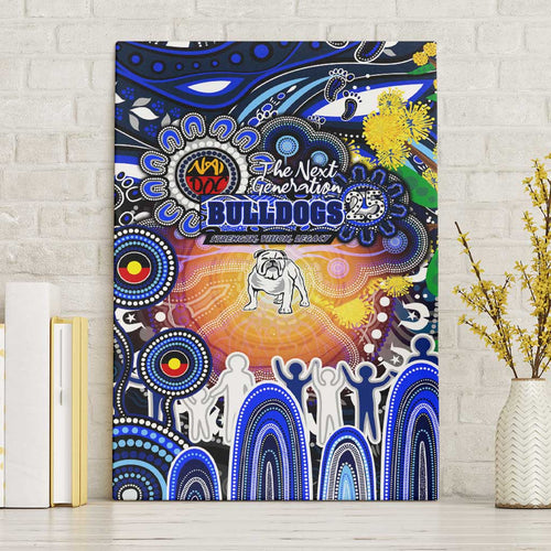 NAIDOC Week 2025 Bulldogs Rugby Canvas Wall Art Aboriginal Dot Painting