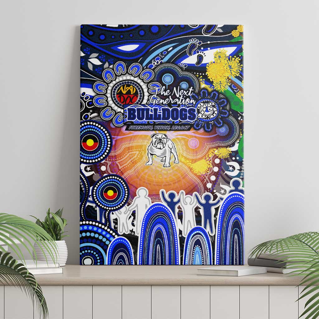 NAIDOC Week 2025 Bulldogs Rugby Canvas Wall Art Aboriginal Dot Painting