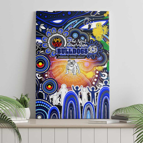 NAIDOC Week 2025 Bulldogs Rugby Canvas Wall Art Aboriginal Dot Painting