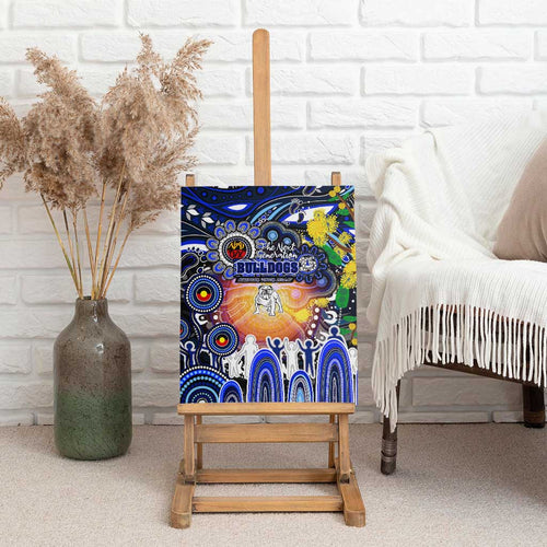 NAIDOC Week 2025 Bulldogs Rugby Canvas Wall Art Aboriginal Dot Painting
