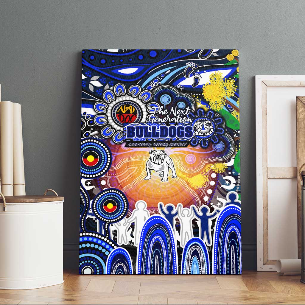 NAIDOC Week 2025 Bulldogs Rugby Canvas Wall Art Aboriginal Dot Painting