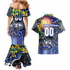 Personalised NAIDOC Week 2025 Bulldogs Rugby Couples Matching Mermaid Dress and Hawaiian Shirt Aboriginal Dot Painting