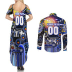 Personalised NAIDOC Week 2025 Bulldogs Rugby Couples Matching Summer Maxi Dress and Long Sleeve Button Shirt Aboriginal Dot Painting