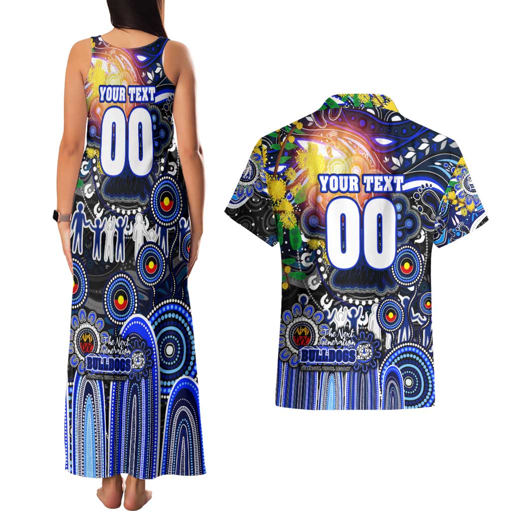 Personalised NAIDOC Week 2025 Bulldogs Rugby Couples Matching Tank Maxi Dress and Hawaiian Shirt Aboriginal Dot Painting