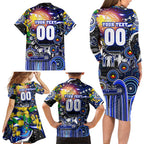 Personalised NAIDOC Week 2025 Bulldogs Rugby Family Matching Long Sleeve Bodycon Dress and Hawaiian Shirt Aboriginal Dot Painting