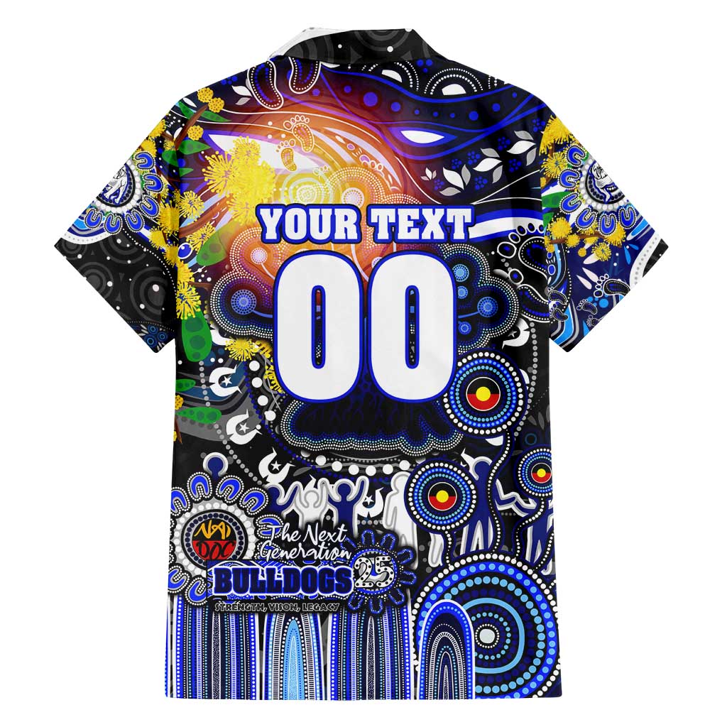 Personalised NAIDOC Week 2025 Bulldogs Rugby Family Matching Long Sleeve Bodycon Dress and Hawaiian Shirt Aboriginal Dot Painting