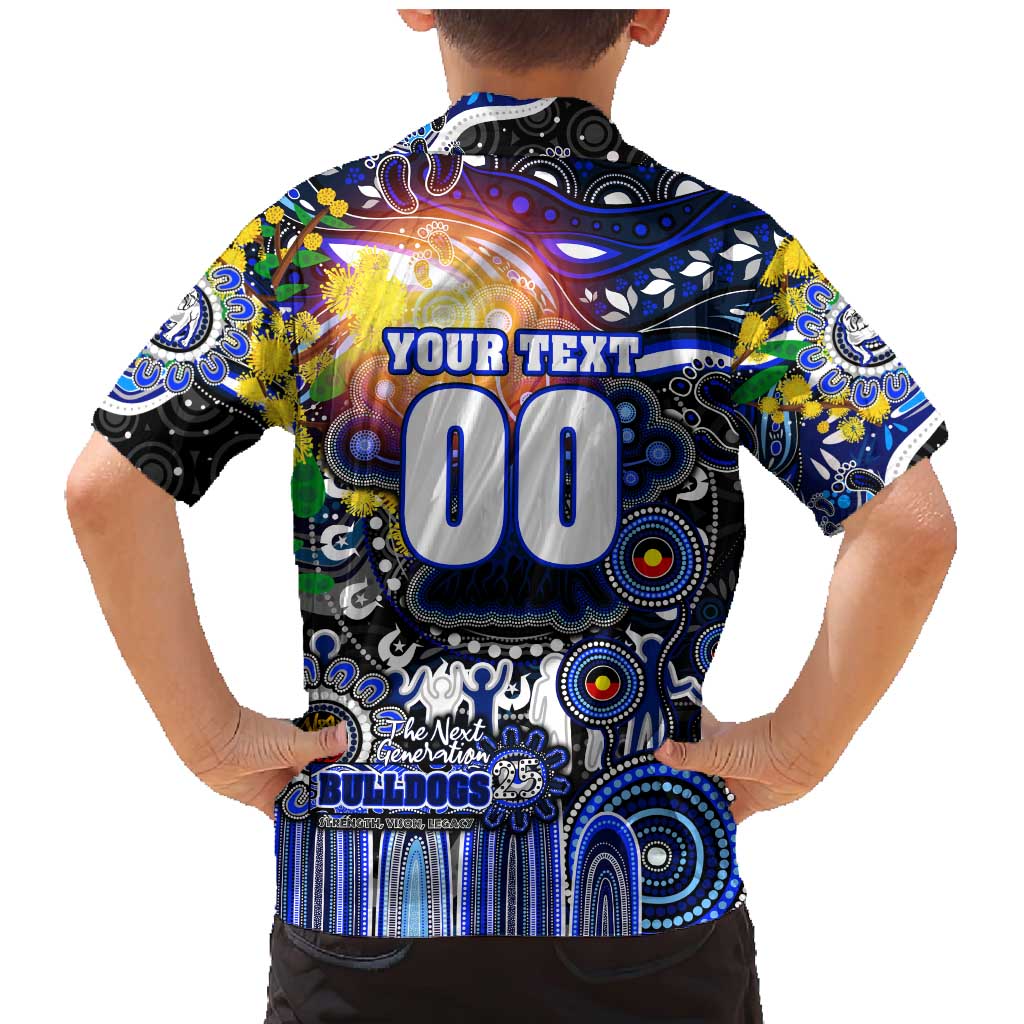 Personalised NAIDOC Week 2025 Bulldogs Rugby Family Matching Mermaid Dress and Hawaiian Shirt Aboriginal Dot Painting
