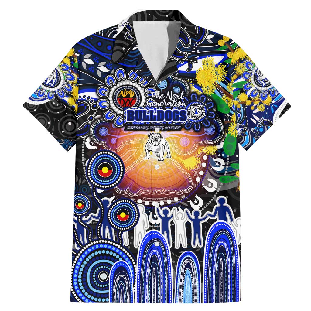 Personalised NAIDOC Week 2025 Bulldogs Rugby Family Matching Mermaid Dress and Hawaiian Shirt Aboriginal Dot Painting