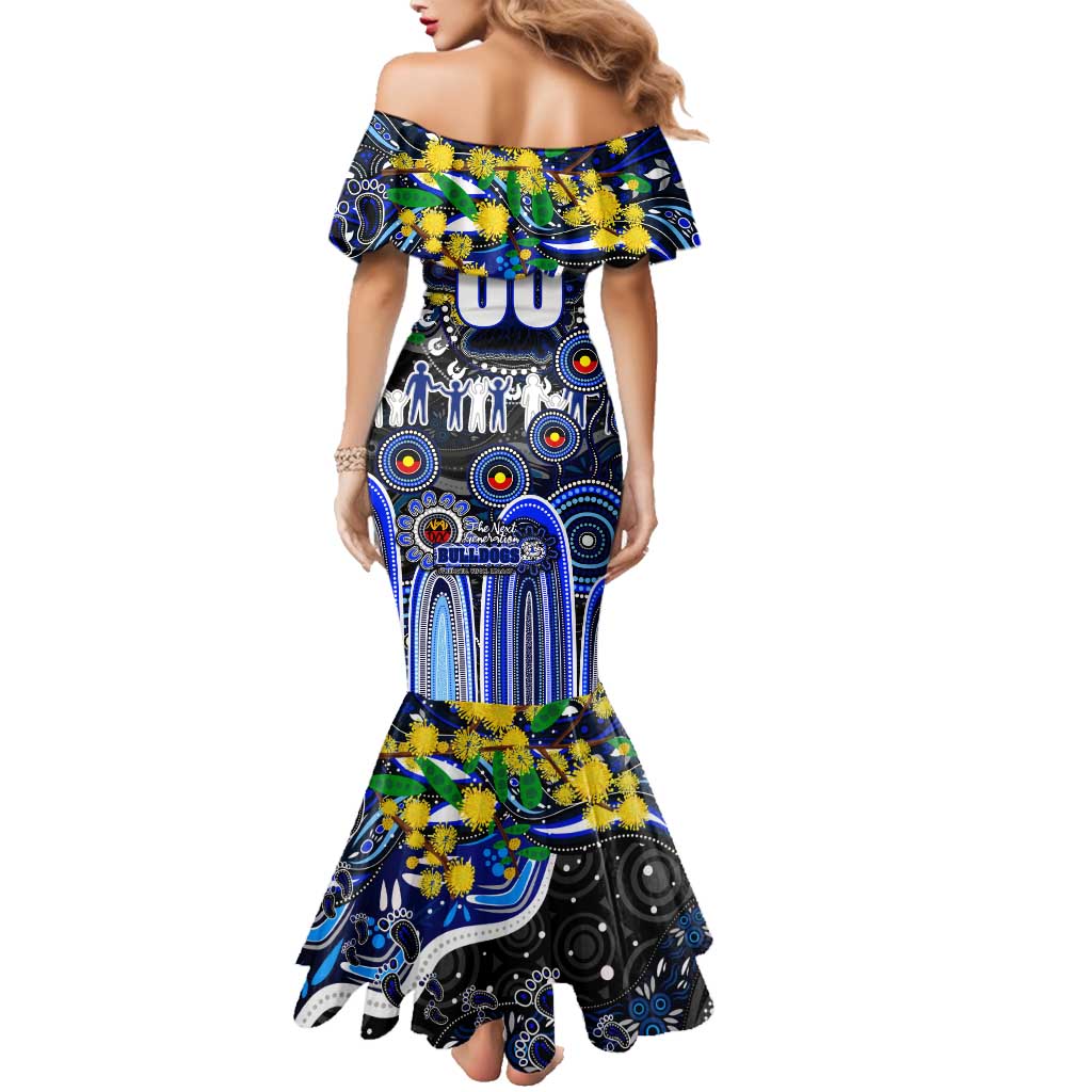 Personalised NAIDOC Week 2025 Bulldogs Rugby Family Matching Mermaid Dress and Hawaiian Shirt Aboriginal Dot Painting