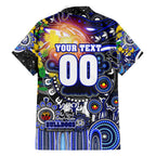 Personalised NAIDOC Week 2025 Bulldogs Rugby Family Matching Off The Shoulder Long Sleeve Dress and Hawaiian Shirt Aboriginal Dot Painting