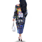 Personalised NAIDOC Week 2025 Bulldogs Rugby Family Matching Off The Shoulder Long Sleeve Dress and Hawaiian Shirt Aboriginal Dot Painting