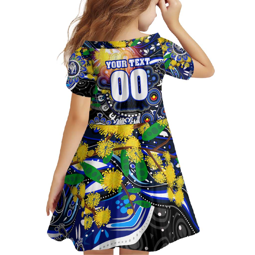 Personalised NAIDOC Week 2025 Bulldogs Rugby Family Matching Off Shoulder Maxi Dress and Hawaiian Shirt Aboriginal Dot Painting