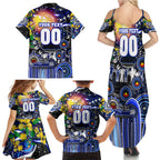 Personalised NAIDOC Week 2025 Bulldogs Rugby Family Matching Summer Maxi Dress and Hawaiian Shirt Aboriginal Dot Painting