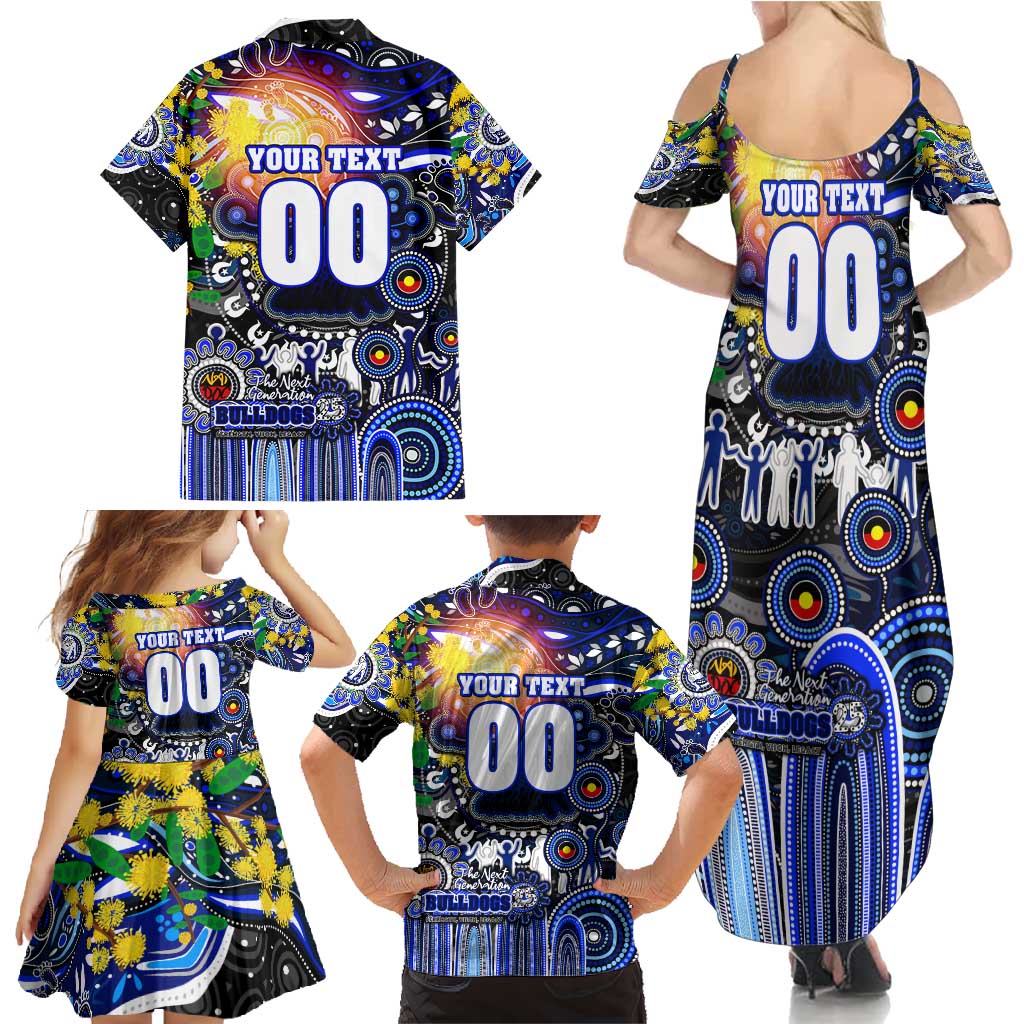 Personalised NAIDOC Week 2025 Bulldogs Rugby Family Matching Summer Maxi Dress and Hawaiian Shirt Aboriginal Dot Painting