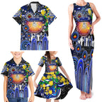 Personalised NAIDOC Week 2025 Bulldogs Rugby Family Matching Tank Maxi Dress and Hawaiian Shirt Aboriginal Dot Painting