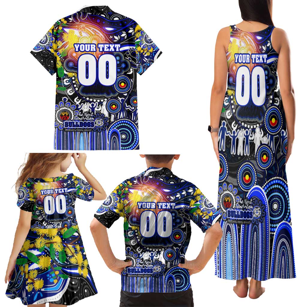 Personalised NAIDOC Week 2025 Bulldogs Rugby Family Matching Tank Maxi Dress and Hawaiian Shirt Aboriginal Dot Painting