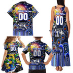 Personalised NAIDOC Week 2025 Bulldogs Rugby Family Matching Tank Maxi Dress and Hawaiian Shirt Aboriginal Dot Painting
