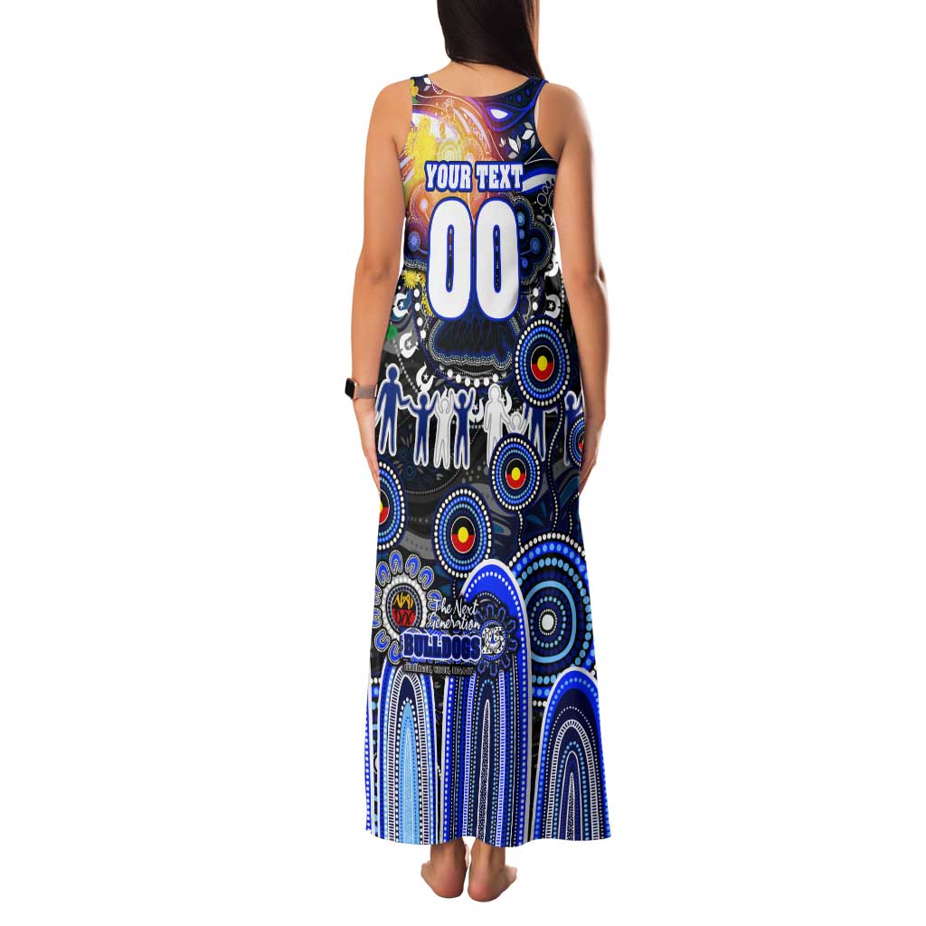 Personalised NAIDOC Week 2025 Bulldogs Rugby Family Matching Tank Maxi Dress and Hawaiian Shirt Aboriginal Dot Painting