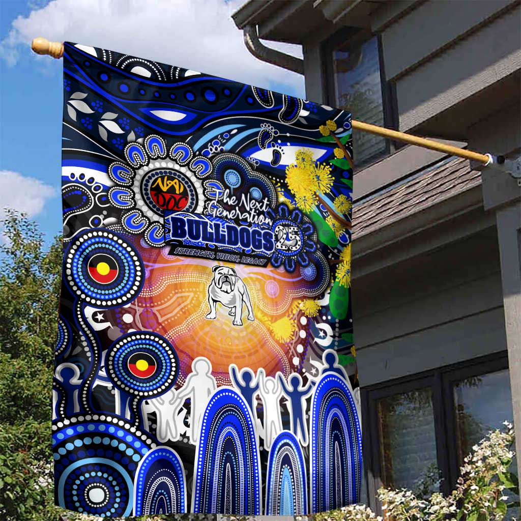 NAIDOC Week 2025 Bulldogs Rugby Garden Flag Aboriginal Dot Painting