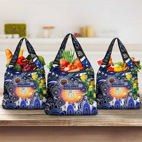 NAIDOC Week 2025 Bulldogs Rugby Grocery Bag Aboriginal Dot Painting