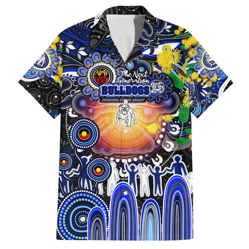 Personalised NAIDOC Week 2025 Bulldogs Rugby Hawaiian Shirt Aboriginal Dot Painting