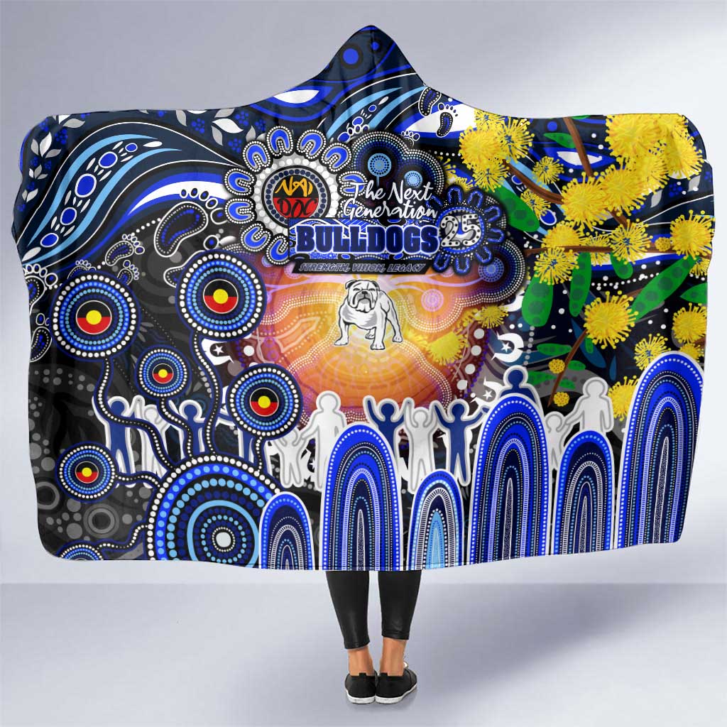 NAIDOC Week 2025 Bulldogs Rugby Hooded Blanket Aboriginal Dot Painting