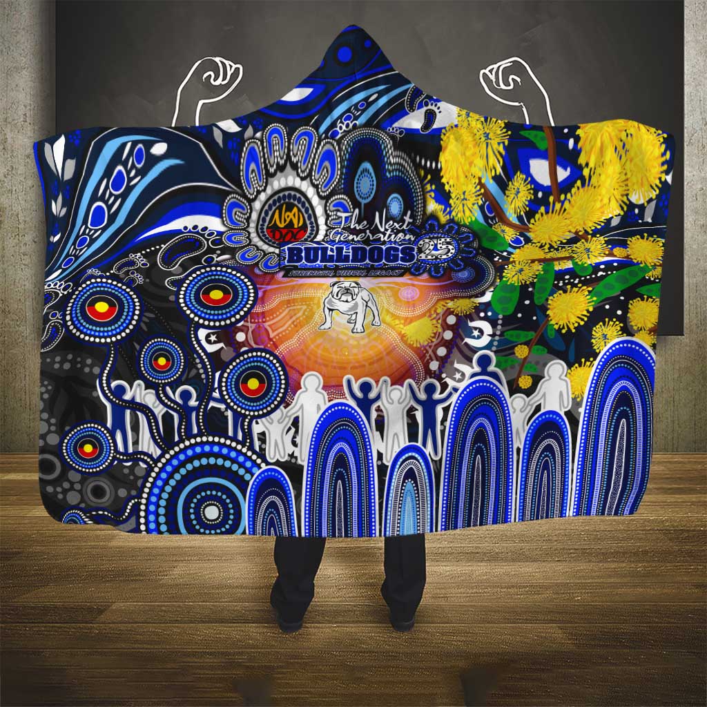 NAIDOC Week 2025 Bulldogs Rugby Hooded Blanket Aboriginal Dot Painting