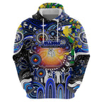 Personalised NAIDOC Week 2025 Bulldogs Rugby Hoodie Aboriginal Dot Painting