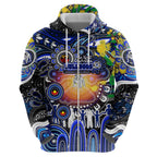 Personalised NAIDOC Week 2025 Bulldogs Rugby Hoodie Aboriginal Dot Painting