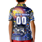 Personalised NAIDOC Week 2025 Bulldogs Rugby Kid Polo Shirt Aboriginal Dot Painting