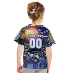 Personalised NAIDOC Week 2025 Bulldogs Rugby Kid T Shirt Aboriginal Dot Painting