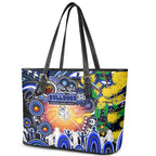NAIDOC Week 2025 Bulldogs Rugby Leather Tote Bag Aboriginal Dot Painting