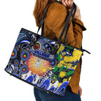 NAIDOC Week 2025 Bulldogs Rugby Leather Tote Bag Aboriginal Dot Painting
