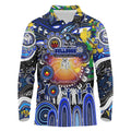 Personalised NAIDOC Week 2025 Bulldogs Rugby Long Sleeve Polo Shirt Aboriginal Dot Painting
