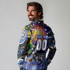 Personalised NAIDOC Week 2025 Bulldogs Rugby Long Sleeve Polo Shirt Aboriginal Dot Painting