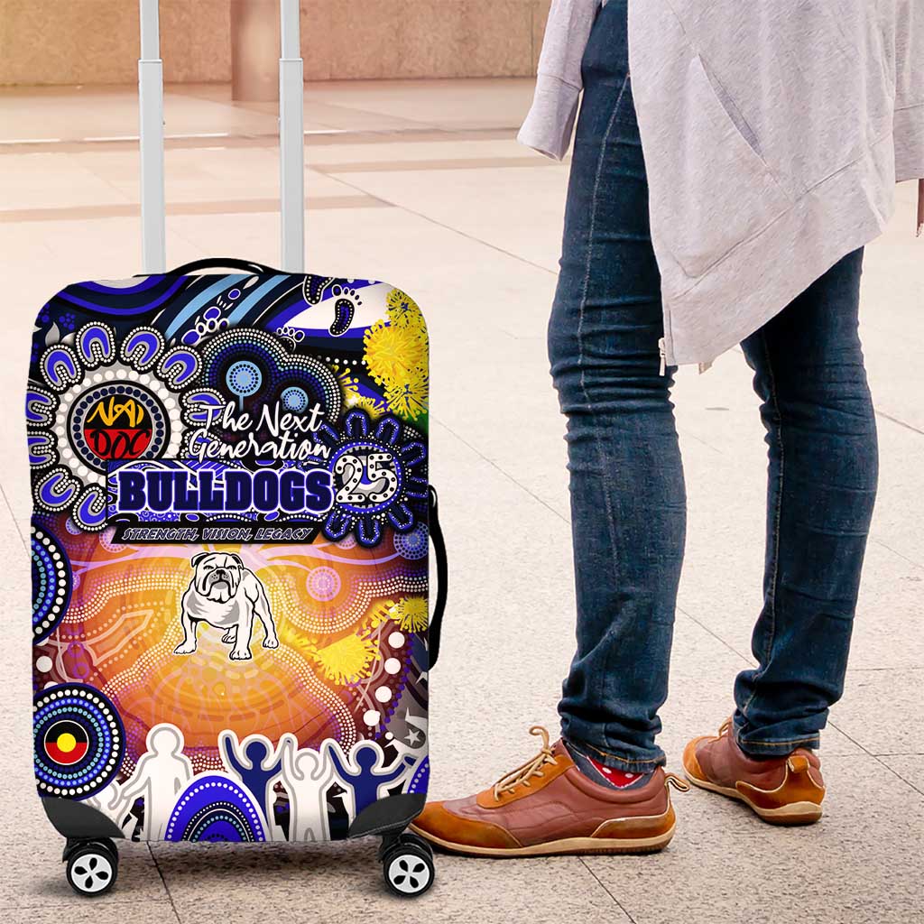 NAIDOC Week 2025 Bulldogs Rugby Luggage Cover Aboriginal Dot Painting