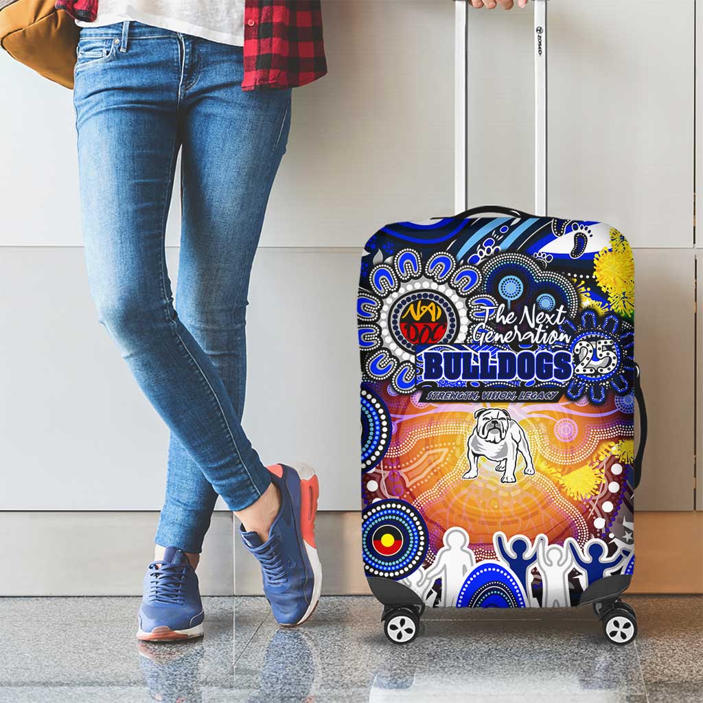 NAIDOC Week 2025 Bulldogs Rugby Luggage Cover Aboriginal Dot Painting