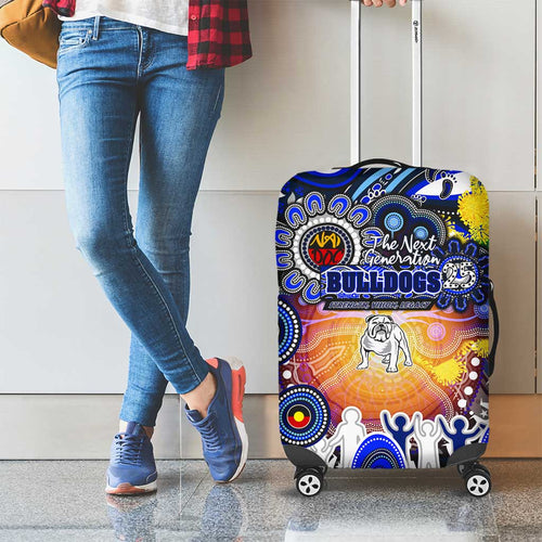 NAIDOC Week 2025 Bulldogs Rugby Luggage Cover Aboriginal Dot Painting