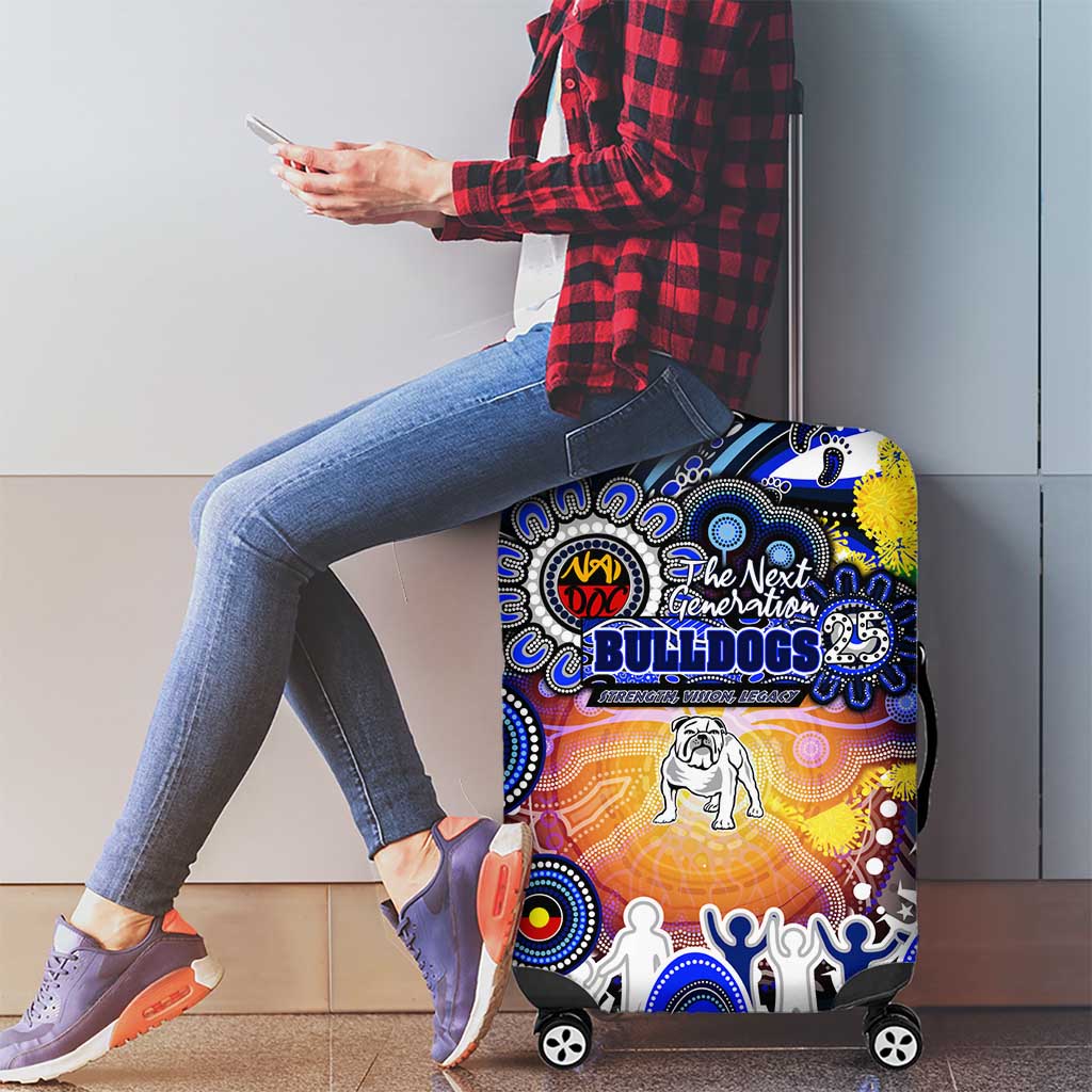 NAIDOC Week 2025 Bulldogs Rugby Luggage Cover Aboriginal Dot Painting
