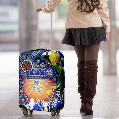 NAIDOC Week 2025 Bulldogs Rugby Luggage Cover Aboriginal Dot Painting