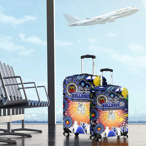 NAIDOC Week 2025 Bulldogs Rugby Luggage Cover Aboriginal Dot Painting