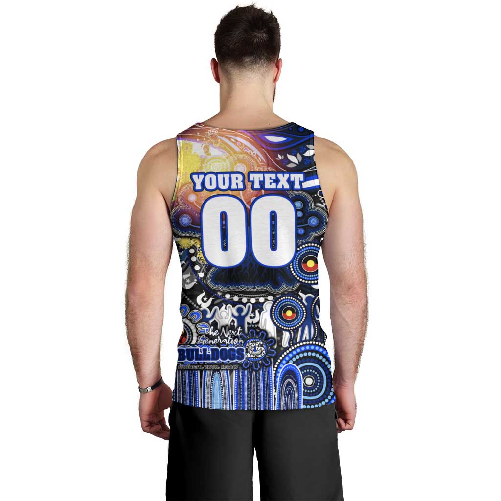 Personalised NAIDOC Week 2025 Bulldogs Rugby Men Tank Top Aboriginal Dot Painting