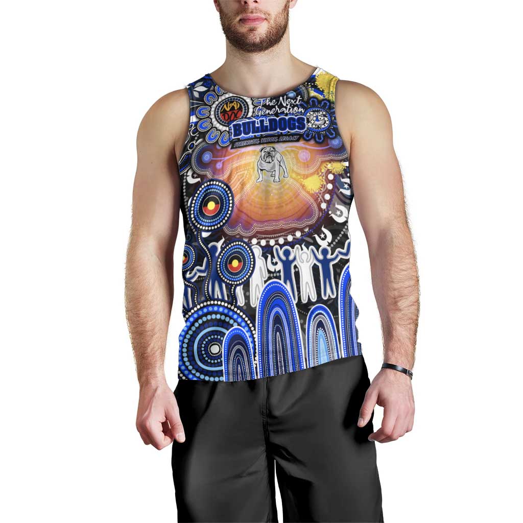 Personalised NAIDOC Week 2025 Bulldogs Rugby Men Tank Top Aboriginal Dot Painting